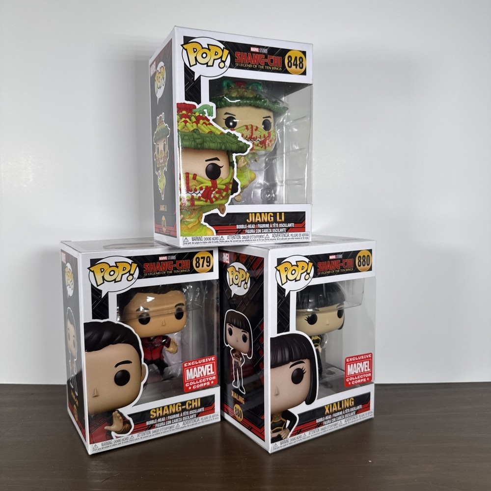 Funko Pop Marvel Shang-Chi 879 Xialing 880 Jiang Li 848 Collector Corps Set Lot